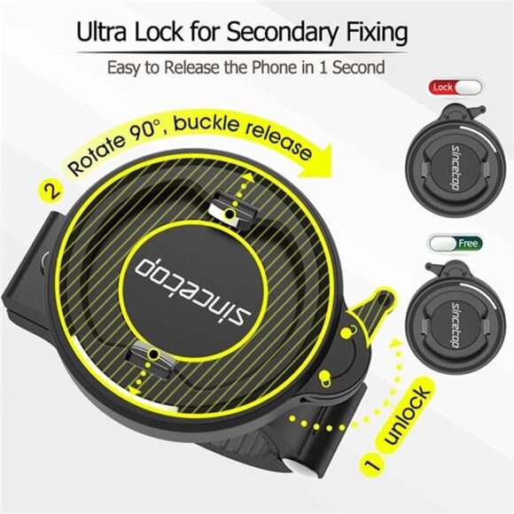 Bike Phone Holder, Aluminum Bike Phone Mount with Universal Adapter - Picture 4 of 8